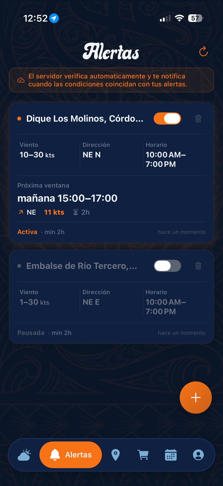 Pantalla de Alertas